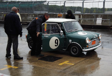Mini in the pits at the Silverstone Classic